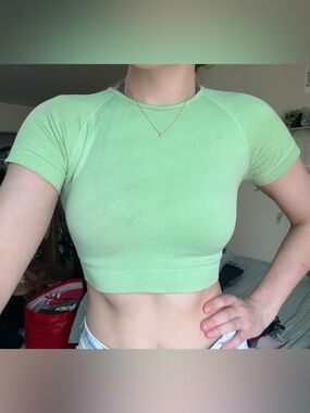 Light Green Cropped shirt